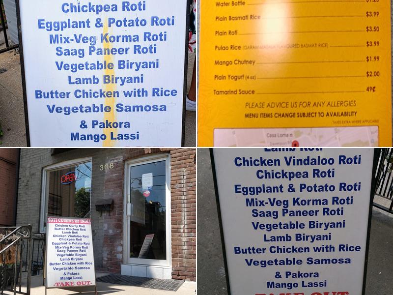 Roti Cuisine Of India Menu