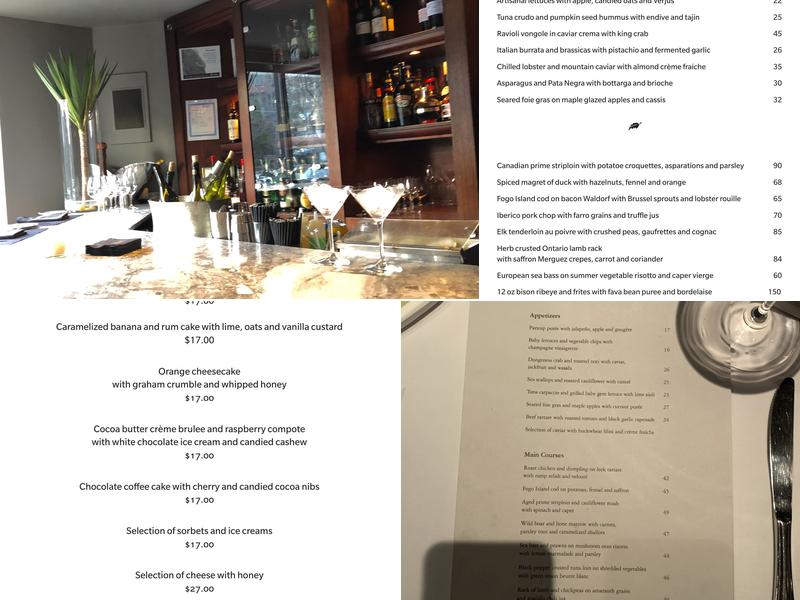 Opus Restaurant Menu