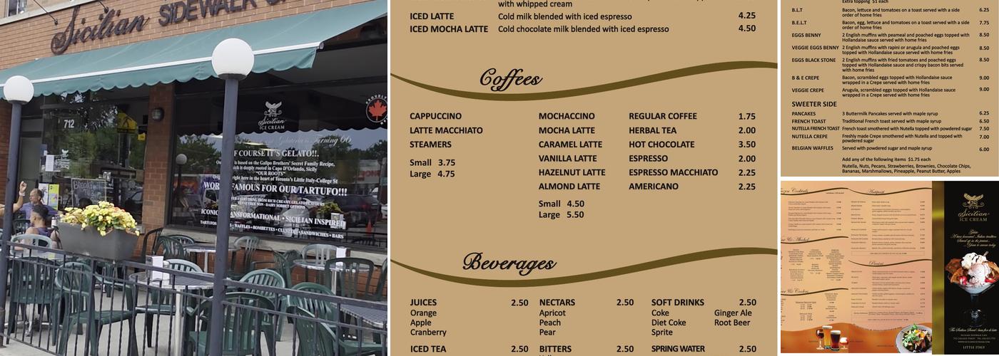 Sicilian Sidewalk Cafe Menu