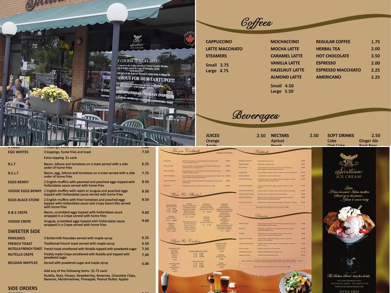 Sicilian Sidewalk Cafe Menu
