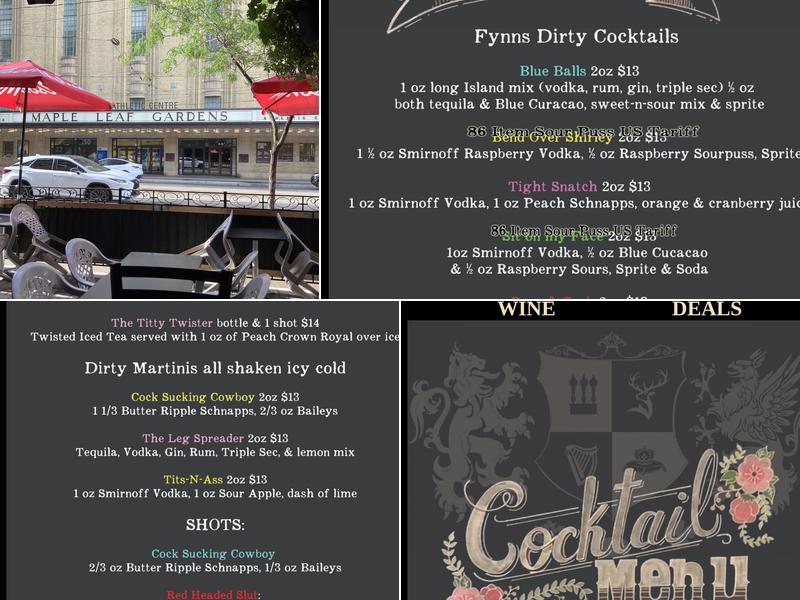 Mick E Fynn's Menu