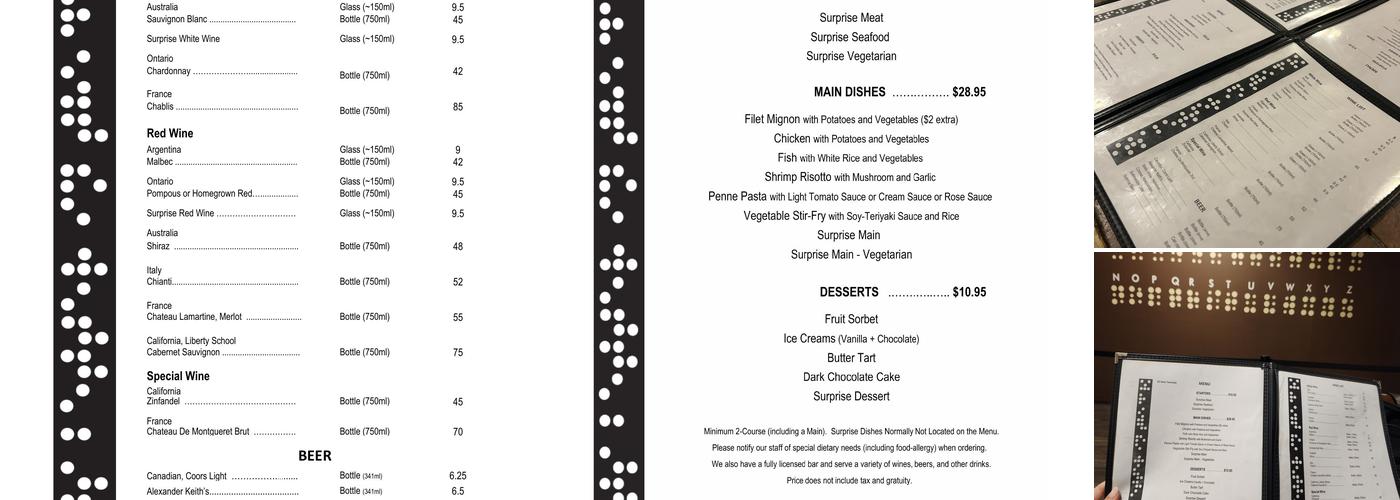 ONoir Toronto Menu