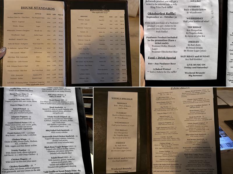 Trinity Common Menu