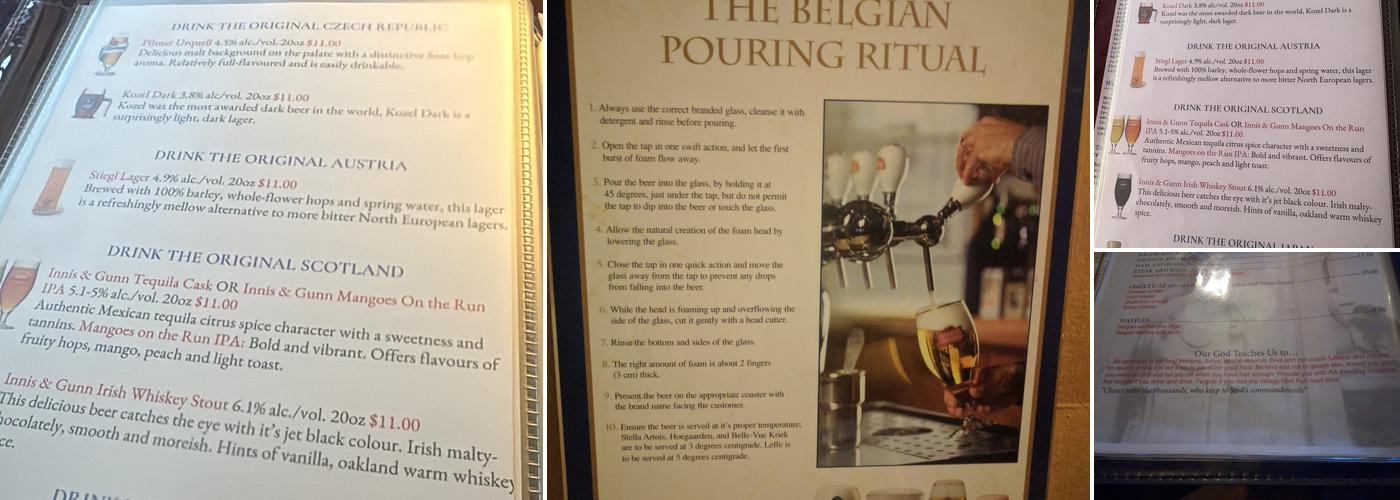Sin & Redemption Menu