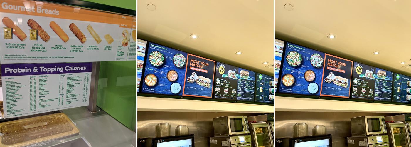 Subway Menu