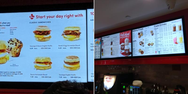 Tim Hortons Menu