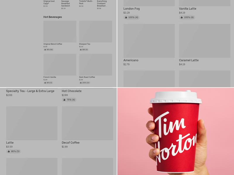 Tim Hortons Menu