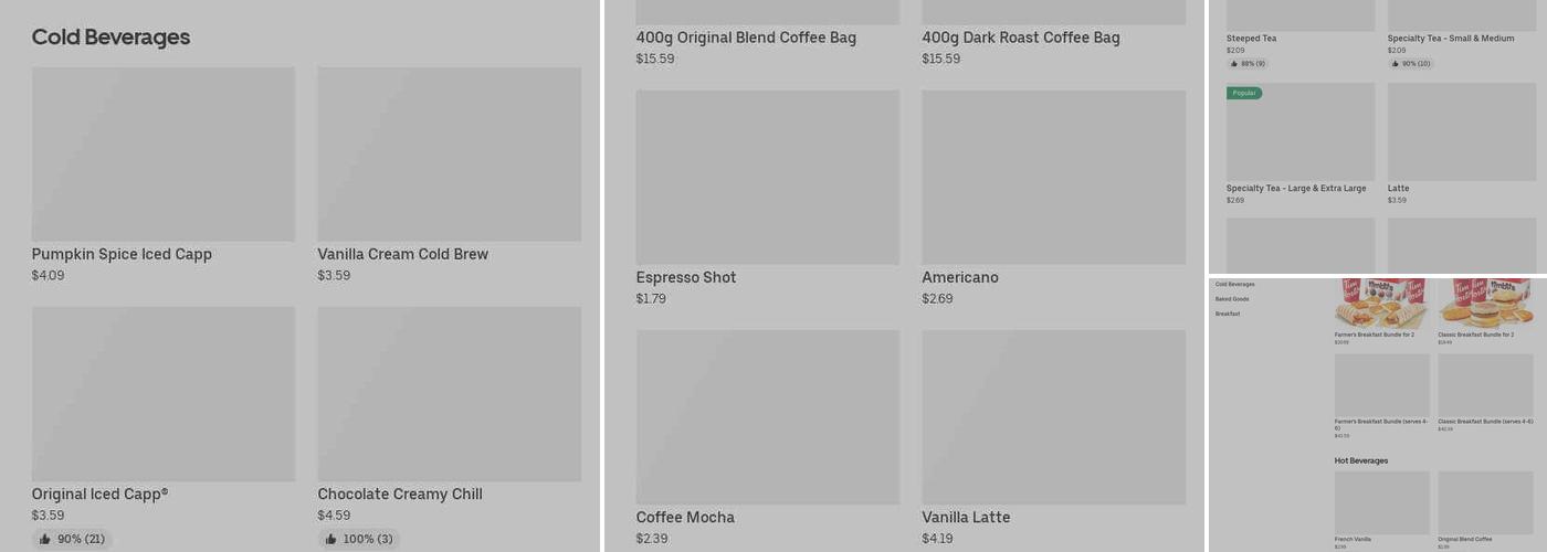 Tim Hortons Menu