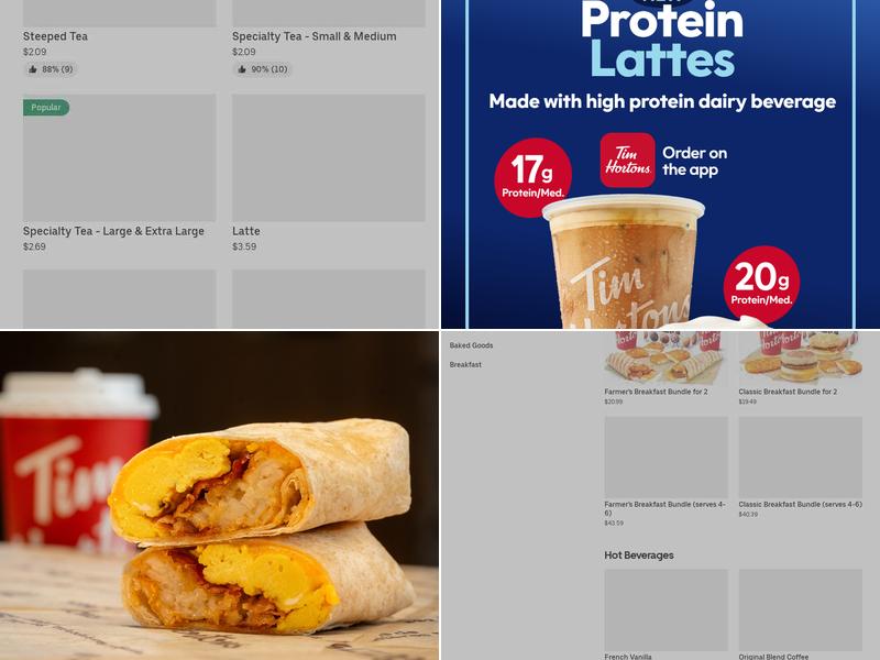 Tim Hortons Menu