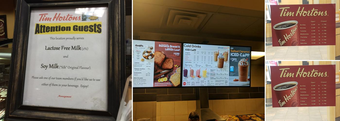 Tim Hortons Menu