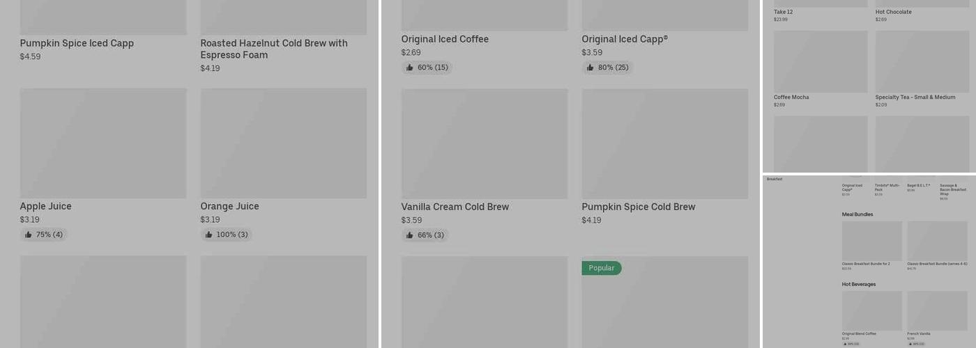 Tim Hortons Menu