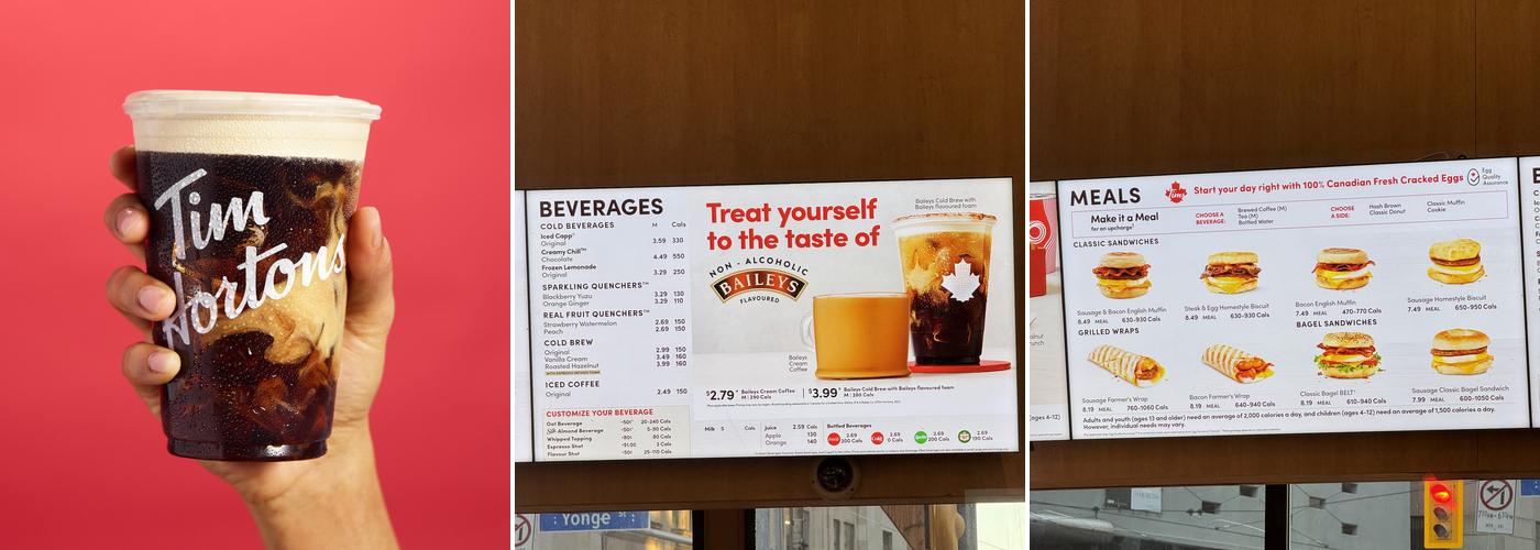 Tim Hortons Menu