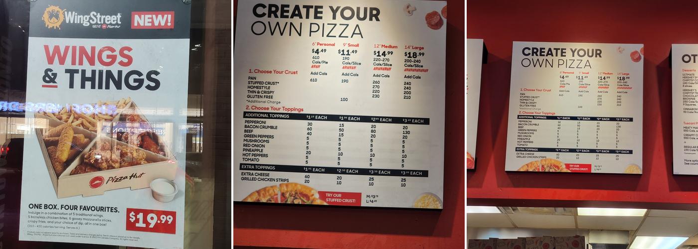 Pizza Hut Menu