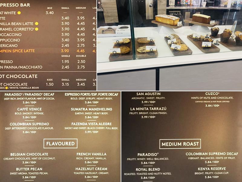 Second Cup Café Menu