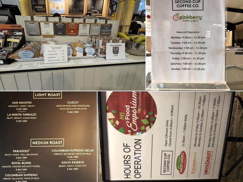 Second Cup Café Menu