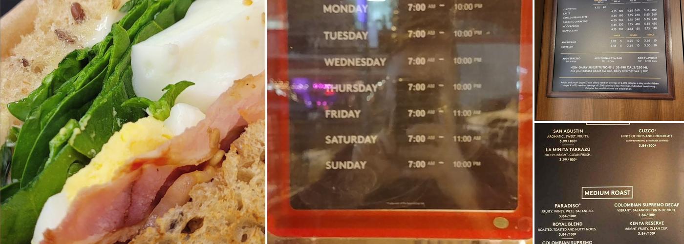 Second Cup Café Menu