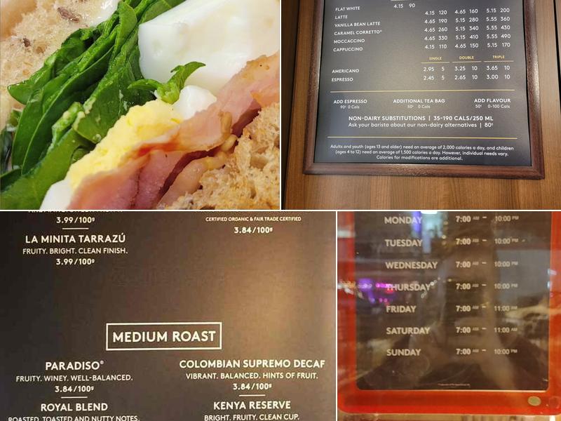 Second Cup Café Menu