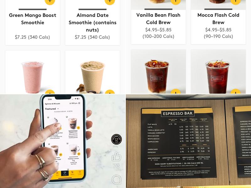 Second Cup Café Menu