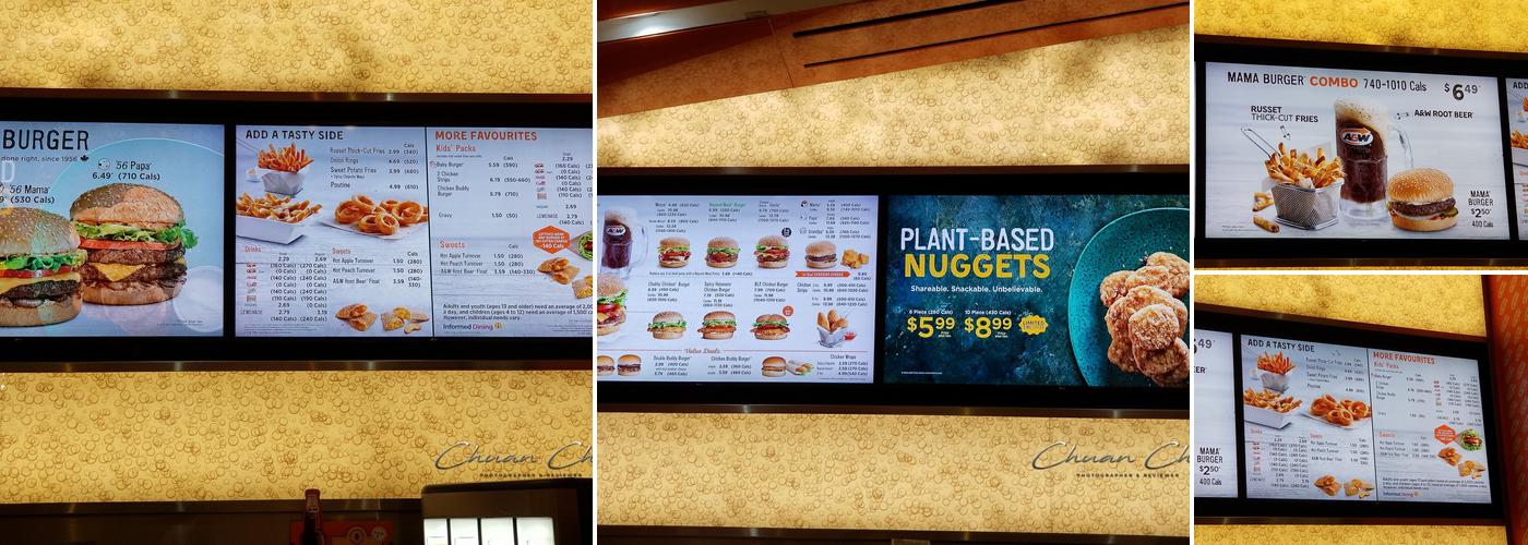 A&W Canada Menu