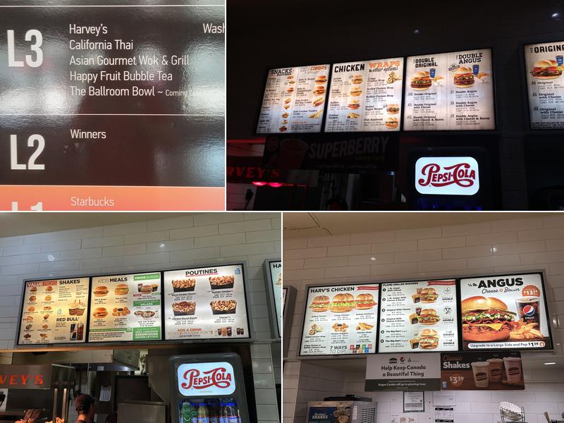 Harvey's Menu