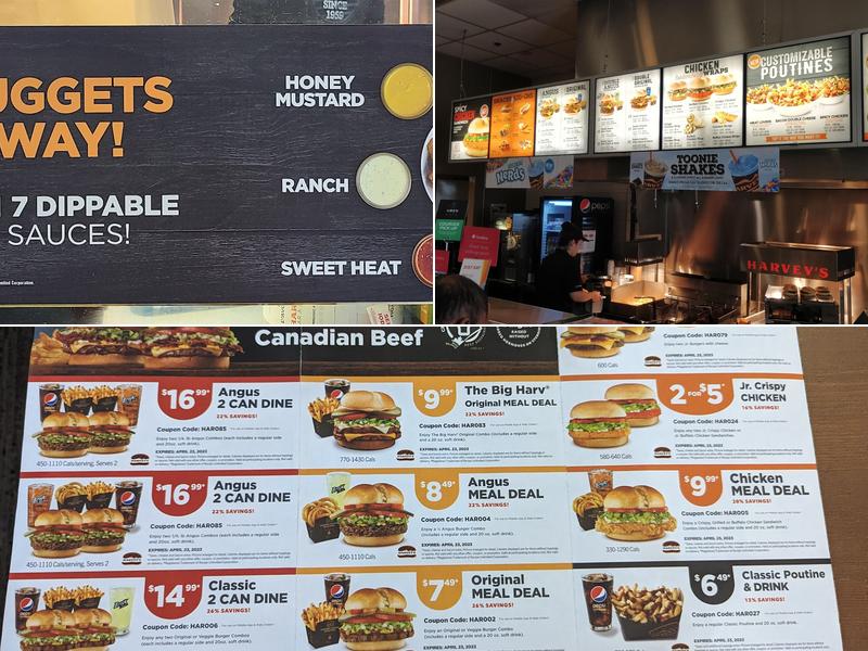 Harvey's Menu