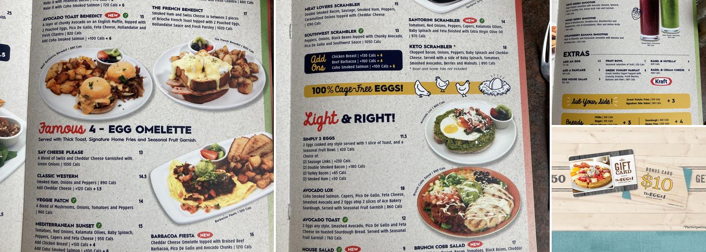 Eggsmart Menu