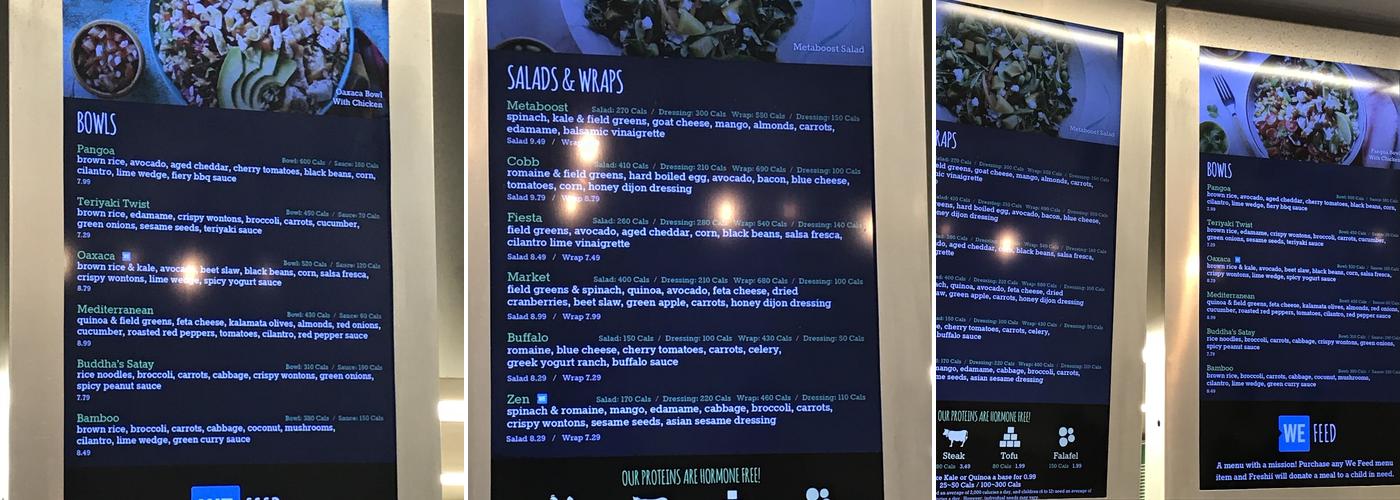 Freshii Menu