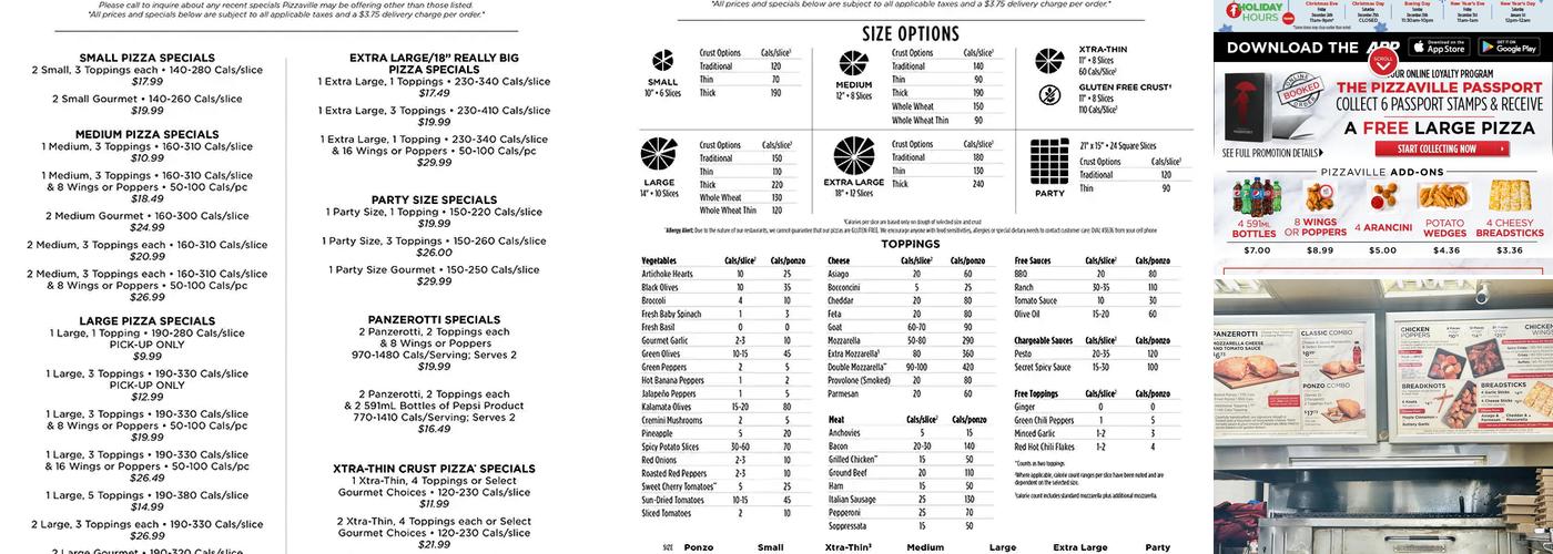 Pizzaville Menu
