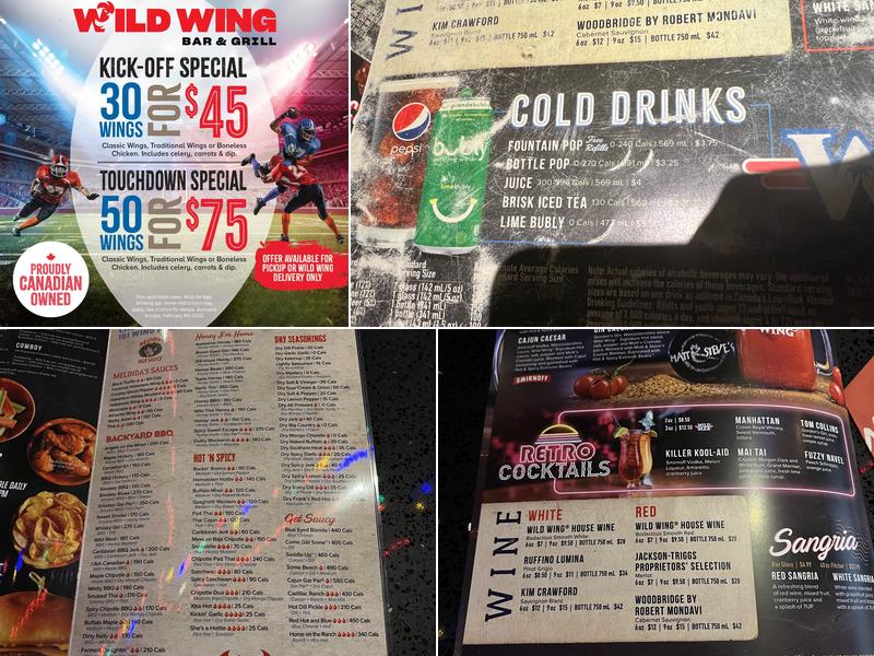 Wild Wing Menu