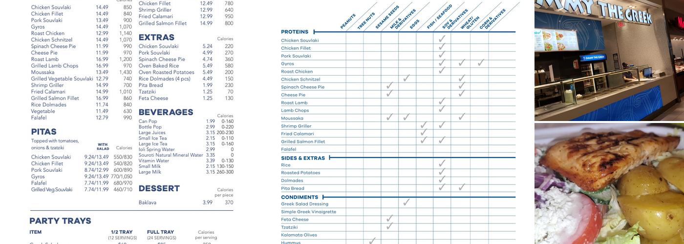 Jimmy The Greek Menu