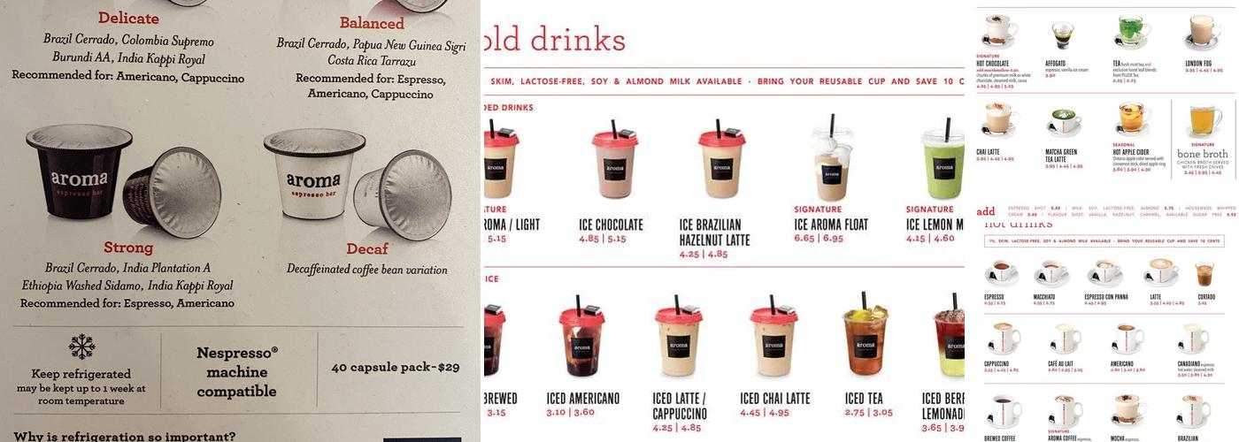 Aroma Espresso Bar Menu
