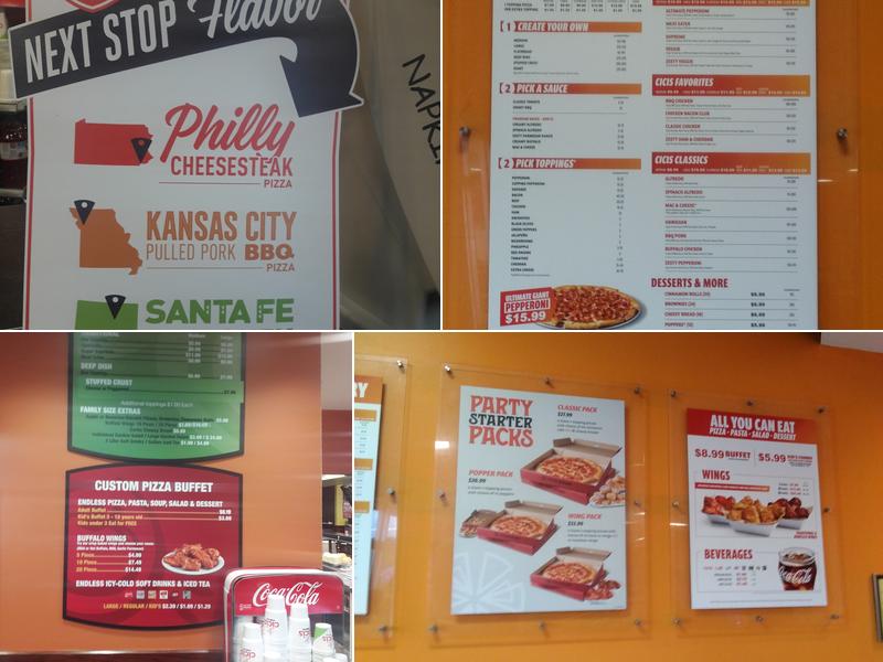 Cicis Pizza Menu