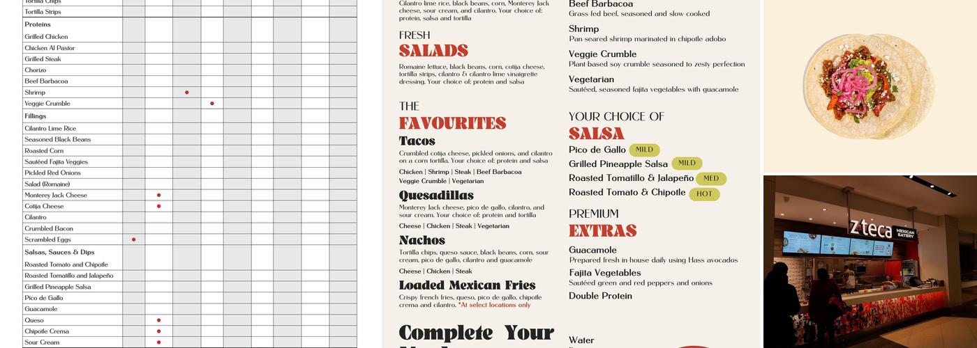 z-teca Mexican Eatery (Commerce Court) Menu