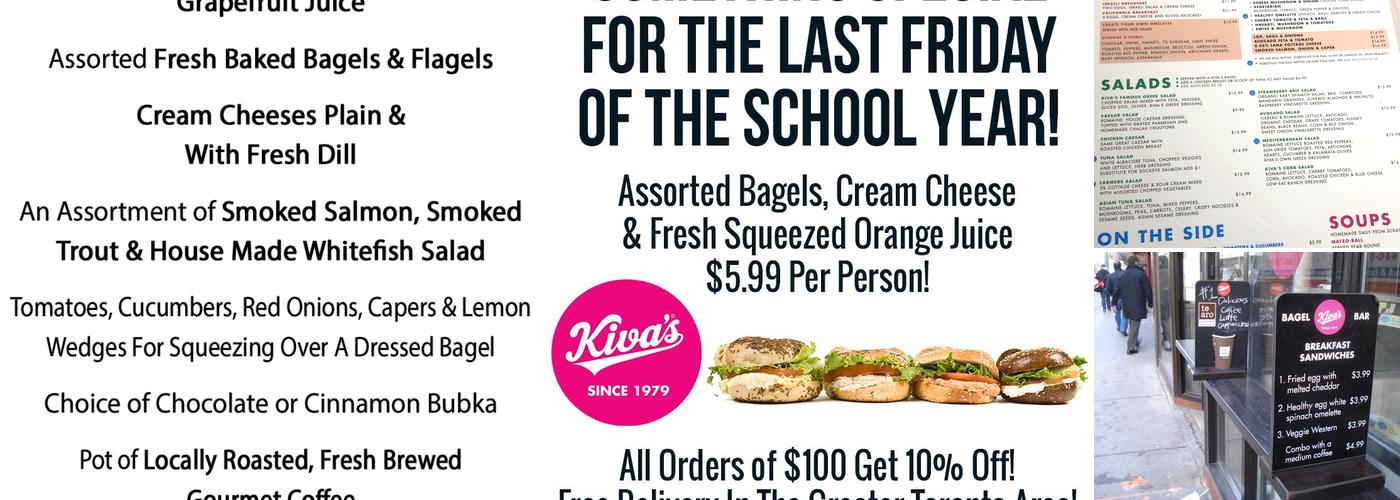 Kiva's Bagel Bar Menu