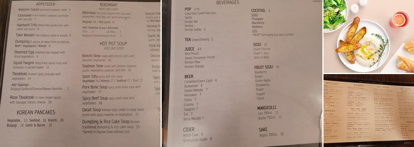 Seoulicious Menu