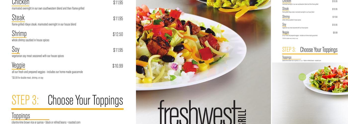 FreshWest Grill Menu