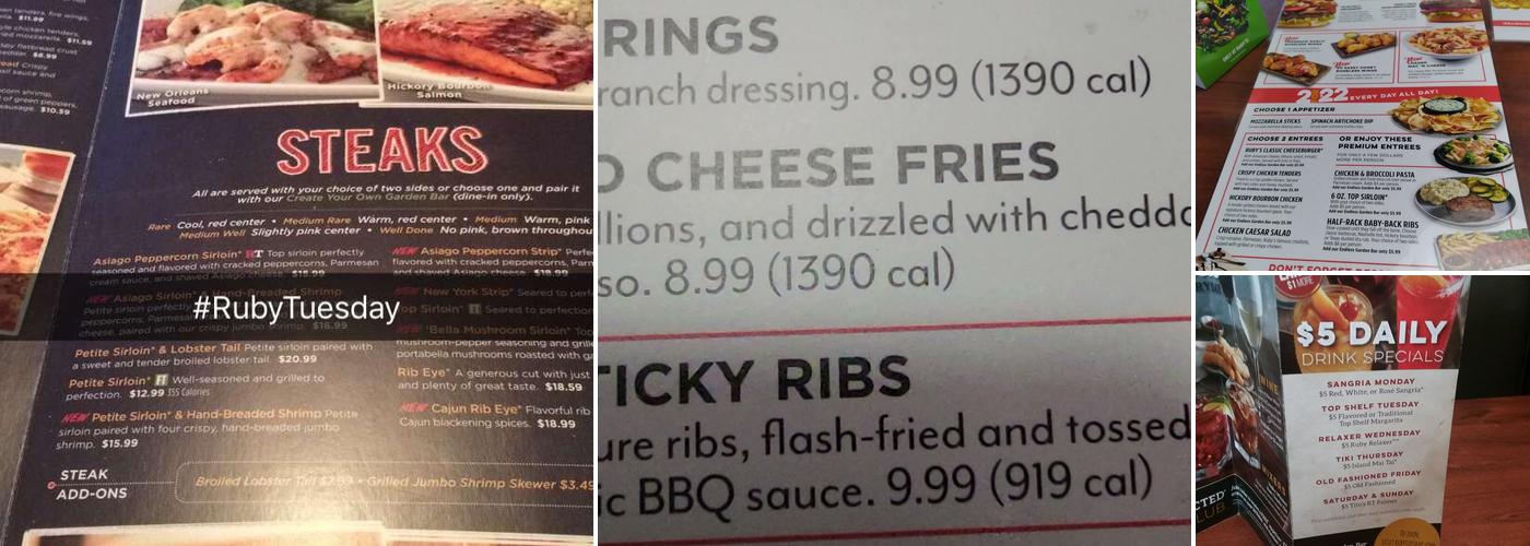 Ruby Tuesday Menu