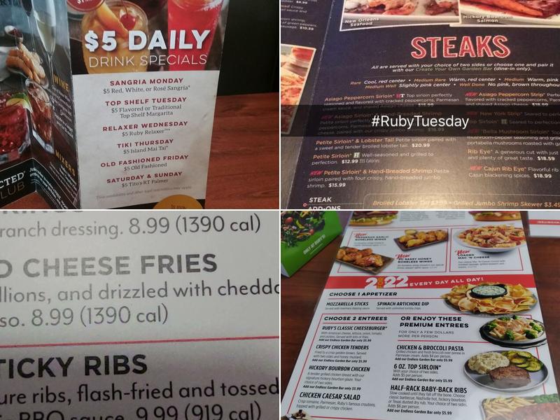 Ruby Tuesday Menu