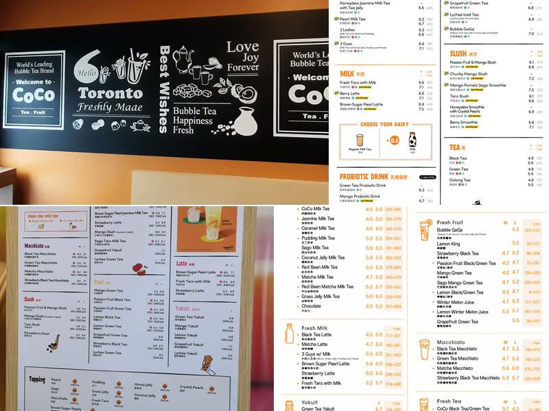 CoCo Fresh Tea & Juice Menu