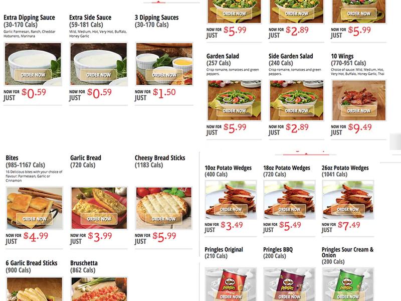Gino’s Pizza Menu