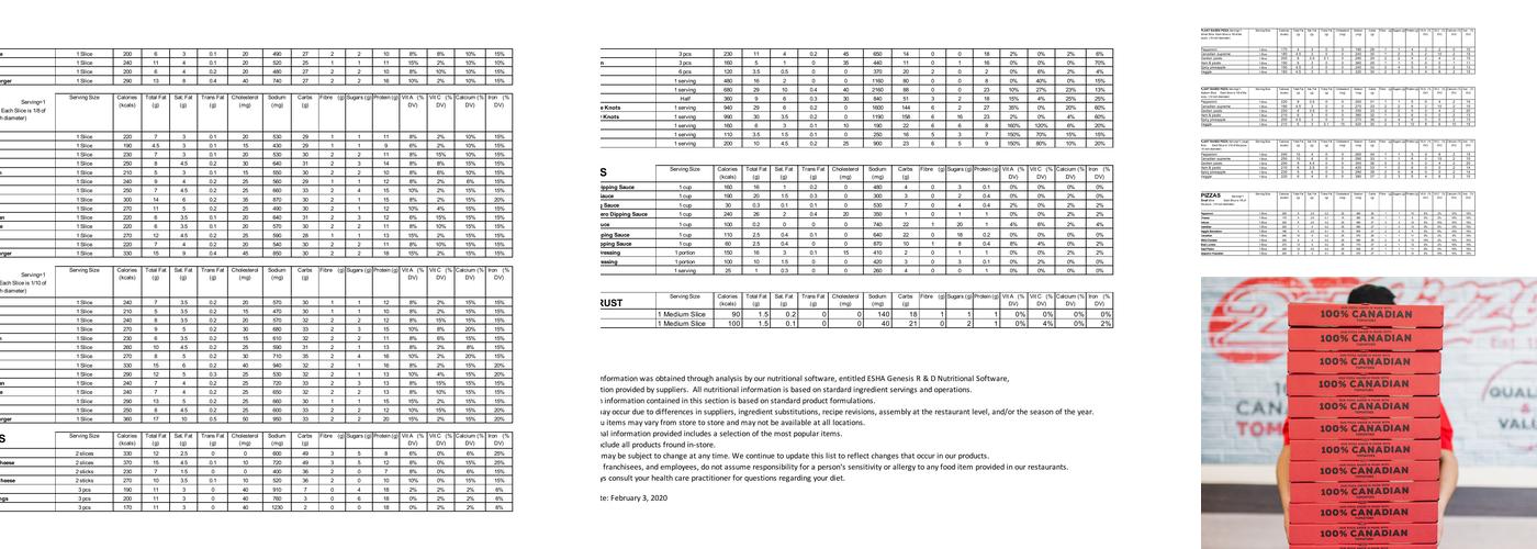 241 Pizza Menu