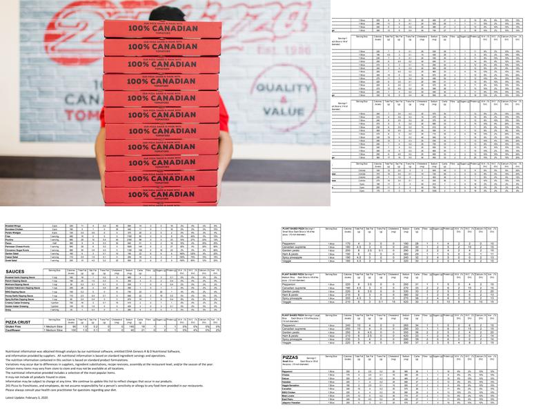 241 Pizza Menu