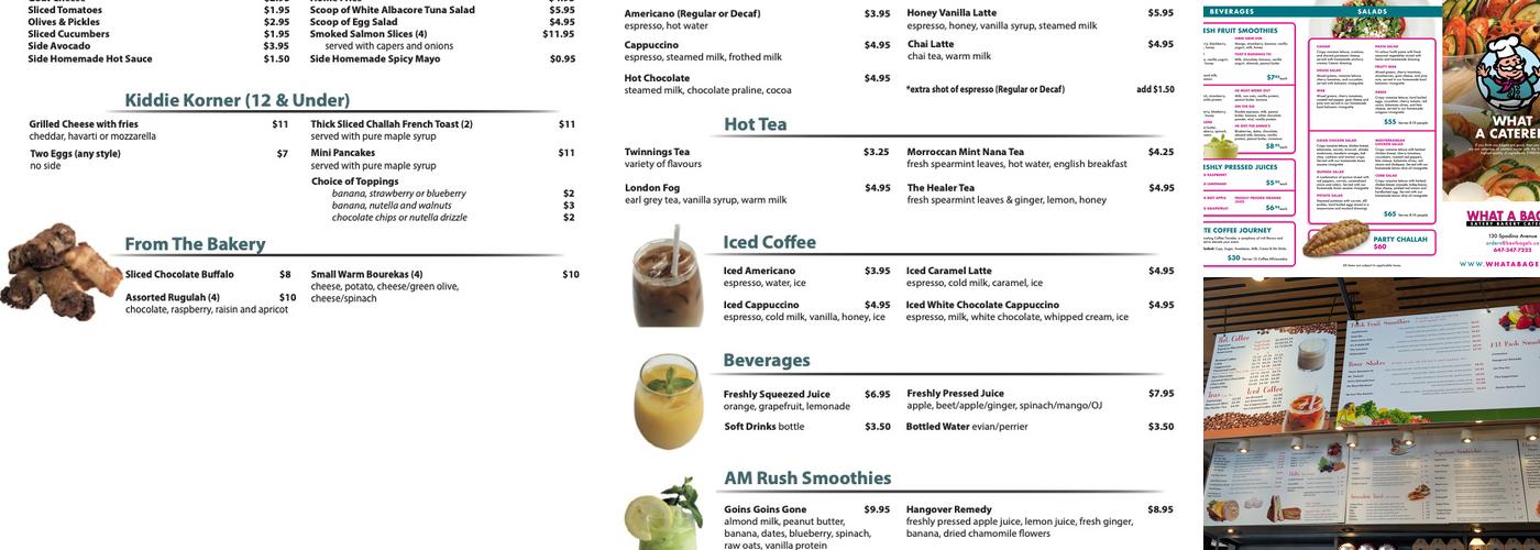 What A Bagel Menu