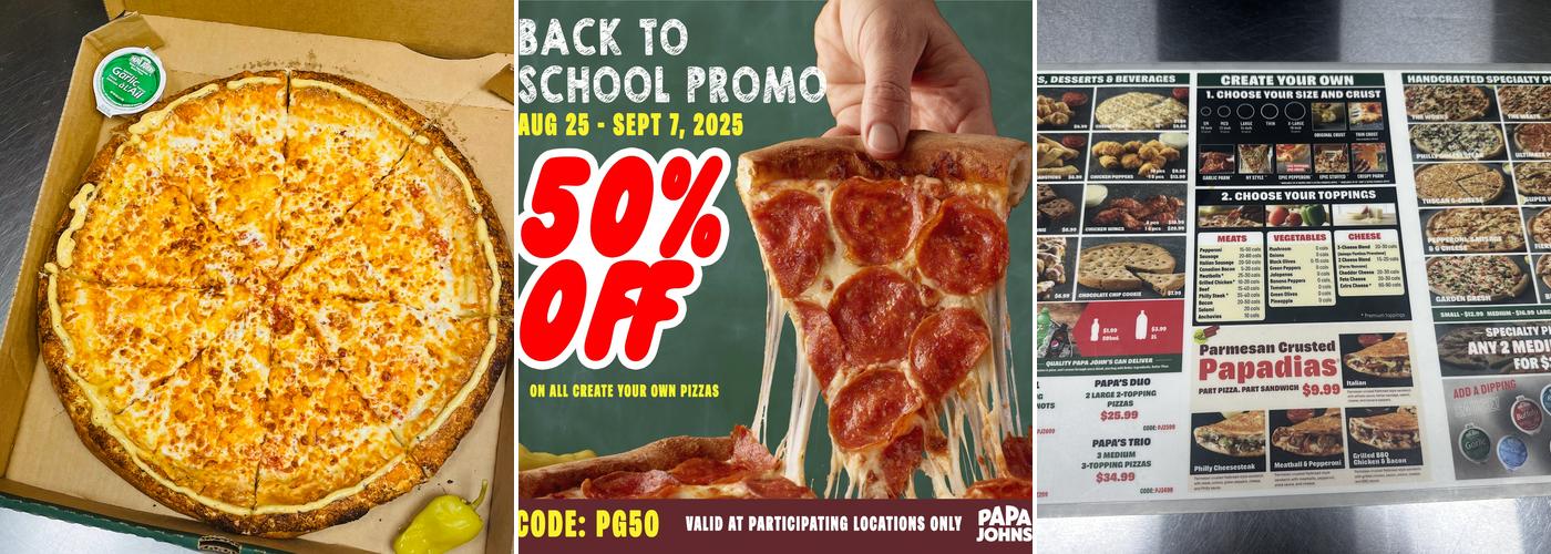 Papa Johns Pizza Menu