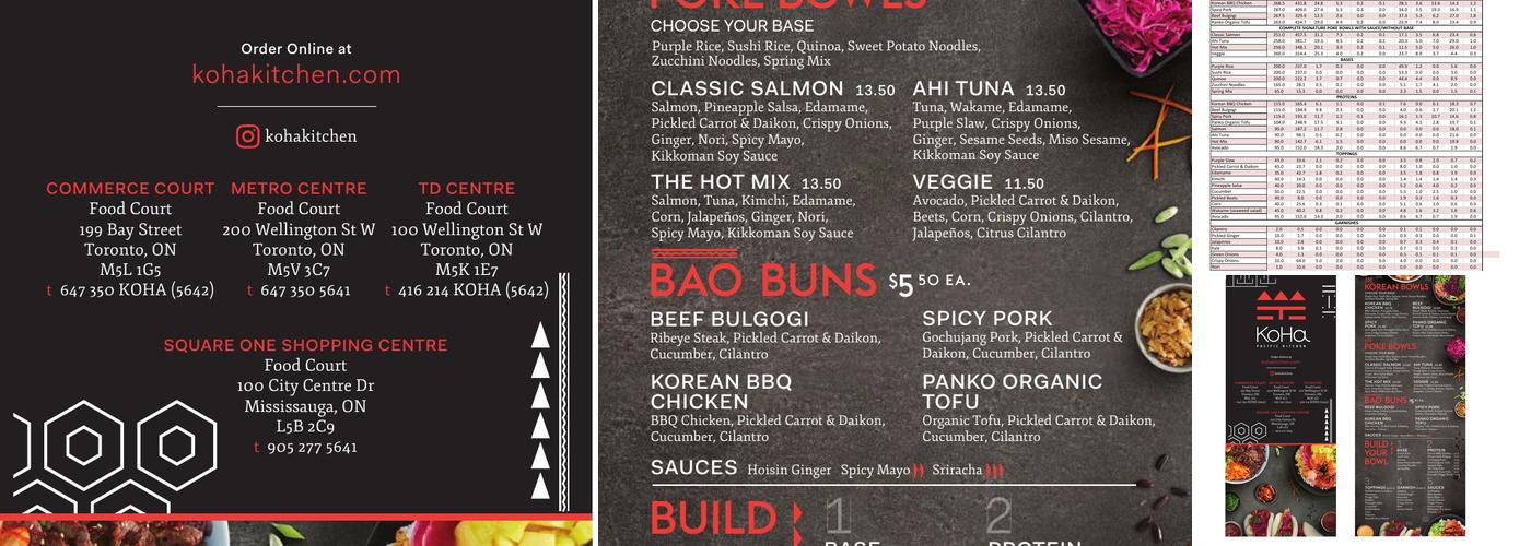 Koha Pacific Kitchen Menu