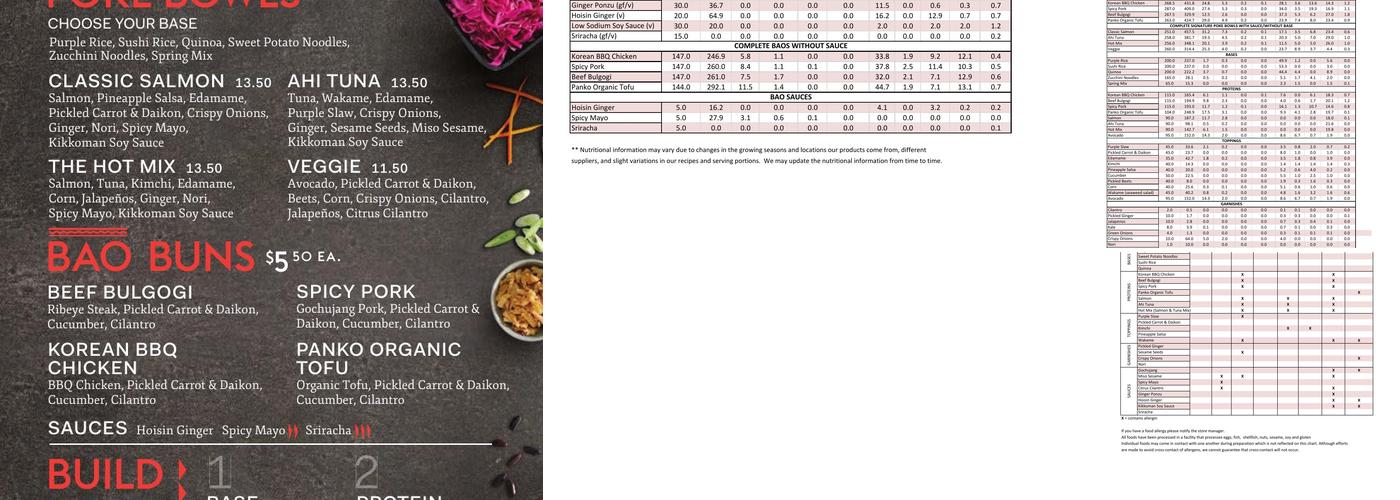 Koha Pacific Kitchen Menu