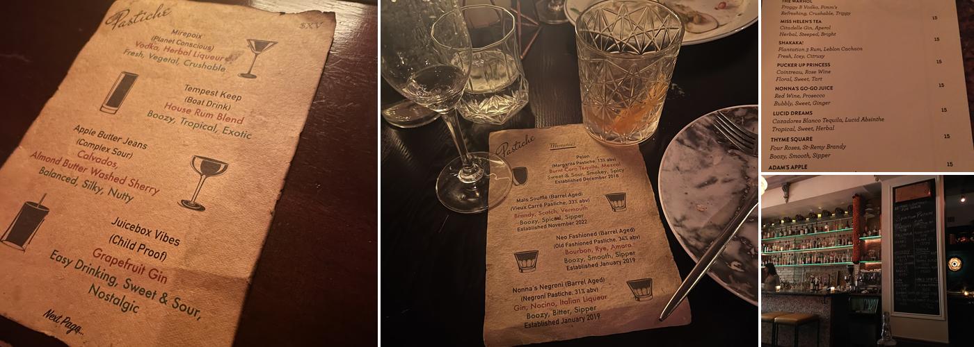 Pastiche Menu
