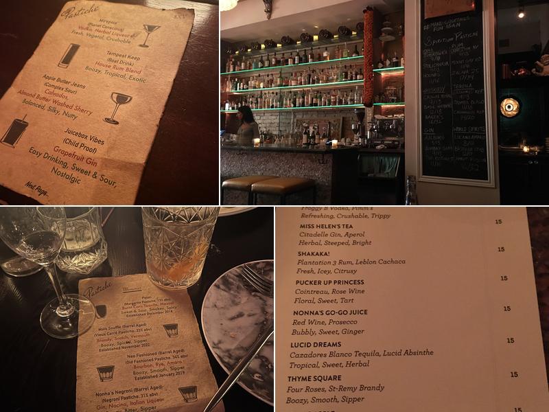 Pastiche Menu