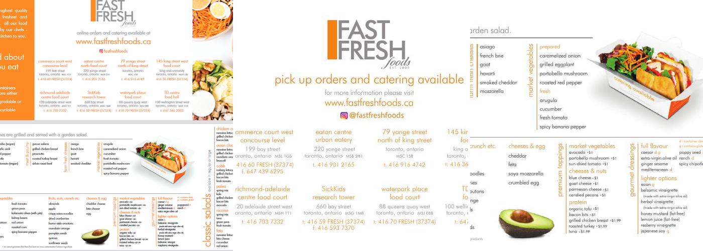 Fast Fresh Foods Menu
