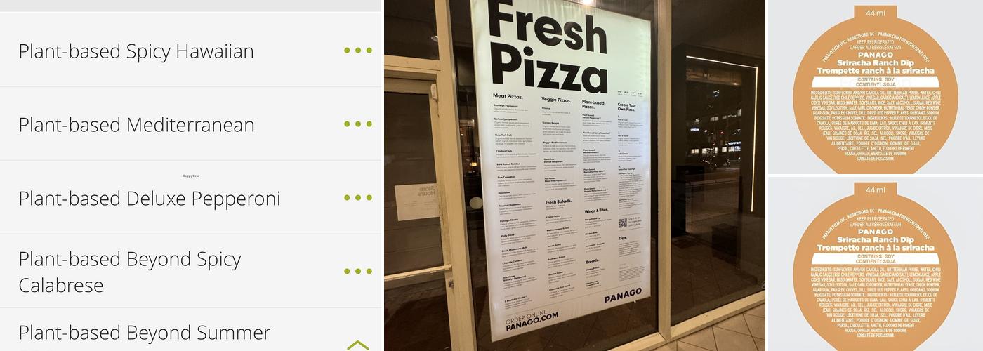 Panago Pizza Menu